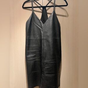 New Alice +Olivia A Line leather dress